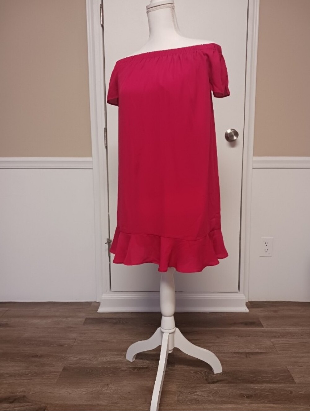 Express Womens Off-Shoulder Dress - Bright Pink Size S